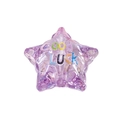 Durchscheinende lila Stern-Acrylperle mit Good Luck Aufdruck für DIY-Schmuck - Transparenter Stern Lila
