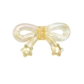 Translucent yellow acrylic bow pendant with star accent and iridescent rainbow finish - Bow / Transparent - Light Yellow