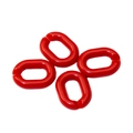 Set of four red acrylic oval open chain links for DIY jewelry and bag handles - Dark Red