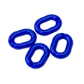 Set of four dark blue acrylic oval open links for DIY jewelry and bag chain accessories - Sapphire Blue