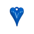 DIY royal blue heart charm with polished finish and hanging hole for jewelry making - Heart Shape - Royal Blue