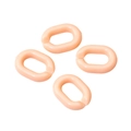 Set of four light orange-pink oval acrylic open rings for DIY jewelry and bag chains - Lotus Pink
