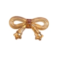 Acrylic colorful bow pendant in translucent amber with star charms for DIY crafts - Bow / Transparent Dark Coffee