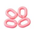Set of four pink acrylic oval open rings for DIY jewelry and bag chain accessories - Peach