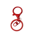 Kit de cierre de mosquetón de metal rojo con anillo de llavero para manualidades DIY - Rojo Oscuro