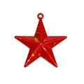 Red star pendant with gold speckled finish and top ring for DIY keychain jewelry - Large / Splash Ink Red