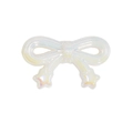 Colorful iridescent white acrylic bow pendant with star details for DIY jewelry - Bow / Noctilucent White