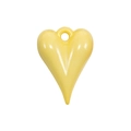 DIY yellow leopard print heart pendant with top hole for phone chains and bags - Heart Shape - Yellow