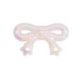 Iridescent acrylic bow pendant with star charms in a soft pearlescent aurora finish - Bow / Fluorescent Pink