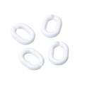 Set of four white oval acrylic open chain links for DIY accessory and bag strap assembly - Porcelain White