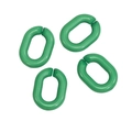 Set of four green oval acrylic open rings for DIY jewelry and handbag chain assembly - Dark Green