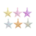 Set of six colorful iridescent star pendants for DIY jewelry and phone chain accessories - Small / Random Color