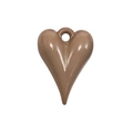 Brown leopard pattern heart pendant charm with top hole for DIY jewelry making - Heart Shape - Light Coffee
