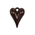 Polished coffee brown heart-shaped pendant with integrated hole for DIY keychain - Heart Shape - Dark Coffee