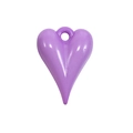 Polished violet heart-shaped charm with hanging hole for DIY jewelry making - Heart Shape - Purple