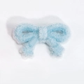 Light blue fuzzy bow charm with sparkling threads for phone chains and DIY crafts - Bow / Flocked - Blue