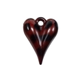 DIY Leopard print heart charm in dark red and black acrylic for keychains and accessories - Leopard Print Heart - Ankh Red