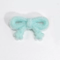 DIY colorful acrylic mint blue plush bow bead charm for phone chains and accessories - Bow / Flocked - Green