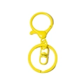 Kit porte-clés jaune avec fermoir homard, anneau plat et connecteur pivotant en métal - Jaune vif