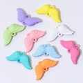 Colorful matte angel wing DIY beads with feather texture and dual holes for jewelry - Wings (45.3*21mm)