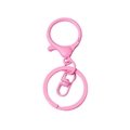Kit porte-clés mousqueton rose avec connecteur rotatif et anneau plat en métal - Pêche