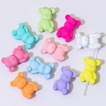 Colorful 3D bear beads with paw prints and central holes for DIY jewelry making - Fighting Bear (33*23mm)