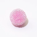 Pink iridescent beaded pearl sphere charm for DIY jewelry and accessory making - 15mm / Peach