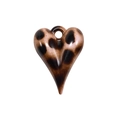 Pink heart-shaped leopard print resin charm with a top hole for DIY keychain designs - Leopard Print Heart - Coffee
