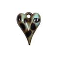 Teal leopard print heart-shaped pendant with glossy resin finish for DIY accessories - Leopard Print Heart - Blue