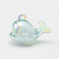 Luminous jelly whale pendant with iridescent finish for DIY keychain accessories - Bubble Blue