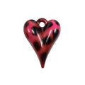 Hot pink leopard print heart-shaped acrylic charm pendant for DIY keychains and bags - Leopard Print Heart - Rose Red