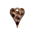 Brown leopard print heart pendant with a glossy finish for DIY jewelry and keychains - Leopard Print Heart - Milk Tea