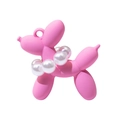 Rosa mattierter Ballonhund-Anhänger mit Perlenhalskette für DIY Schlüsselanhänger Dekor - Mit Perle / Pfirsich