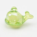 Translucent light green whale charm with glowing resin finish for DIY accessories - Bubble Green
