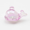 Luminous glowing bubble jelly whale pendant in translucent pink with iridescent finish - Bubble Pink