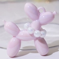 Light pink balloon dog resin charm with pearlescent necklace detail for DIY accessories - Iridescent Light Purple