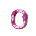 Gancho de anillo ovalado en rosa con corazón púrpura para llaveros DIY - Rosa Roja