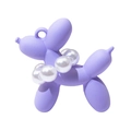 Violetter matter Ballon-Hund-Anhänger mit Perlenhalskette für Schlüsselanhänger und DIY - Lila