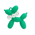 Mattgrüner Ballonhund-Anhänger mit Perlenkette für DIY-Schlüsselanhänger und Taschen - Grün