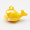 Luminous yellow bubble whale pendant with iridescent pearlescent finish for DIY keychain - Solid Yellow