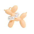 Matter orangefarbener Ballonhund-Anhänger mit Perlenhalskette für DIY Schlüsselanhänger - Grapefruit