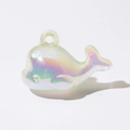 Iridescent whale pendant accessory with smooth finish and integrated hanging hole - Luminous Shimmer Green