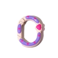 Mousqueton ovale rose et violet à motif cœur avec anneau à ressort pour bijoux DIY - Rose Pamplemousse