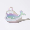 Cute luminous whale pendant with iridescent resin finish for DIY jewelry and keychains - Luminous Shimmer White
