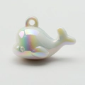 Luminous pearlescent resin whale pendant with rainbow gradient finish for DIY crafts - Solid White