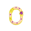 Anneau ovale jaune à pois violets et cœur 3D pour porte-clés personnalisés - Jaune