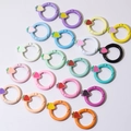 Colorful strawberry spring ring buckles in various painted finishes for DIY keychains - Random Mixed Colors