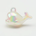 Whale charm pendant with aurora jelly finish for DIY keychains and phone straps - Jelly White