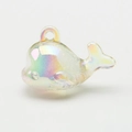 Glow-in-the-dark translucent bubble whale pendant with iridescent finish for DIY crafts - Bubble Light Yellow