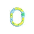 Mousqueton ovale bleu avec rayures jaunes et cœur vert pour porte-clés DIY - Rose bonbon